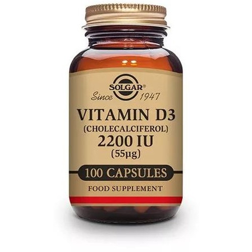Solgar vitamina d3 colecalciferol  2200 ui 100 capsulas vegetales