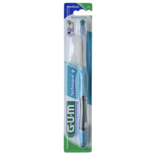 Cepillo dental adulto gum technique+ medio 1 unidad - gum 493 technique plus compacto