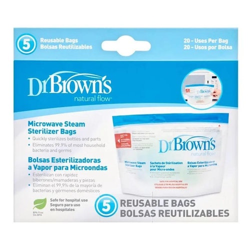 Bolsa esterilizacion a vapor microondas dr brown´s natural flow 5 u - dr brown´s natural flow
