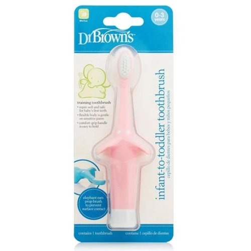 Cepillo dientes bebe y niño pequeño dr brown´s 1 unidad color rosa - dr brown´s