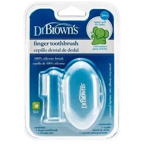 Cepillo dental infantil dedal silicona dr brown´s 1 unidad + 3 meses