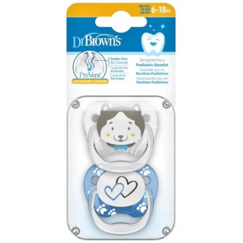 Chupete silicona - dr brown´s prevent classic animal faces (6 - 12 meses 2 unidades niño)