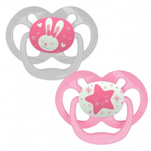 Chupete silicona nocturno dr brown´s prevent 6 - 18 meses 2 unidades color rosa - dr brown´s prevent