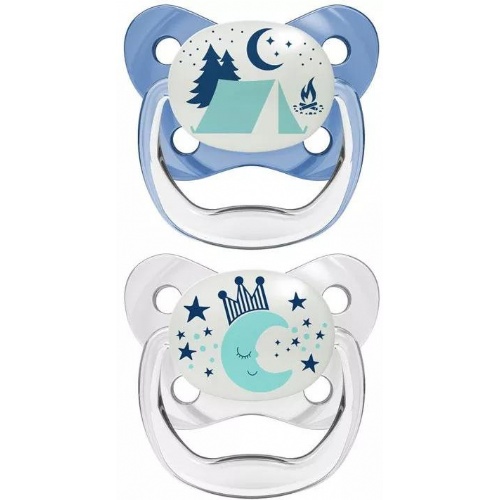 Chupete silicona nocturno dr brown´s prevent 6 - 18 meses 2 unidades color azul - dr brown´s prevent