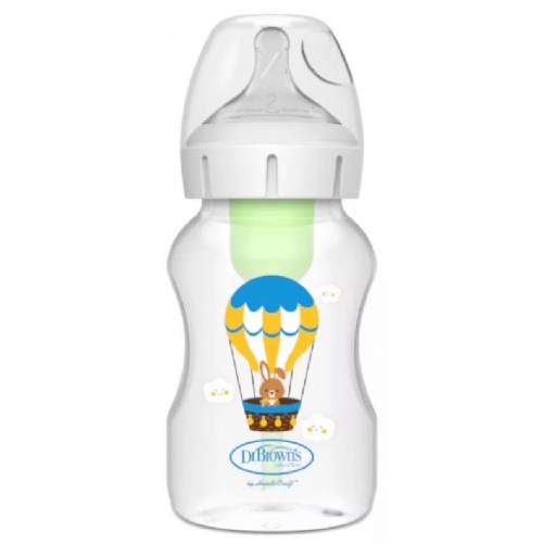 Biberon anticolicos tetina silicona boca ancha dr brown´s natural flow options+ 1 unidad 330 ml n2 c