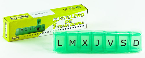 S - 1 ORGANIZADOR DE MEDICAMENTOS pastillero semanal (semanal 1t diaria)