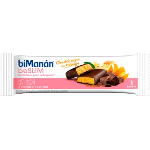 Bimanan sustitutivo  30 barritas 31 g sabor chocolate negro y naranja