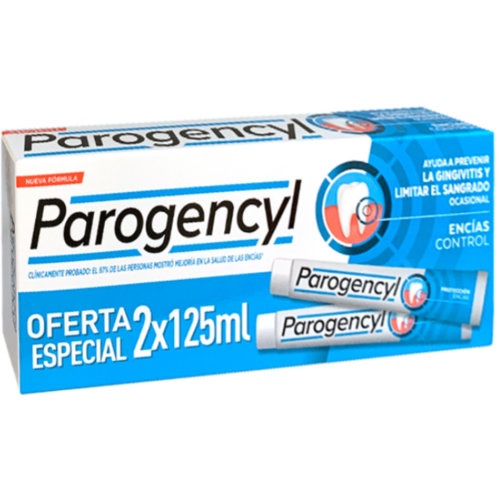 Parogencyl encias control diario pasta dentifrica  2 tubos 125 ml duplo especial sabor menta