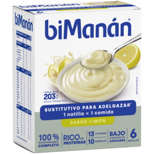 Bimanan sustitutivo natilla  6 sobres 50 g sabor limon
