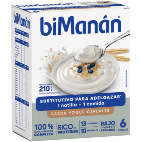 Bimanan sustitutivo crema  6 sobres 52 g yogur con cereales