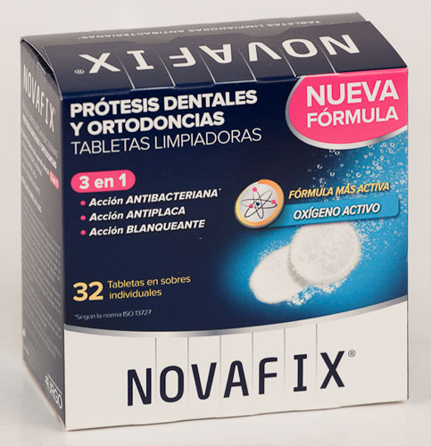 LIMPIEZA PROTESIS DENTAL novafix tabletas antibacterianas 3 en 1 (30 tabletas)