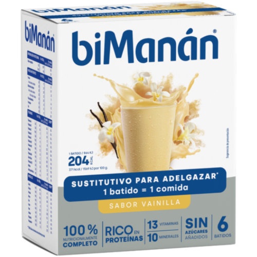 Bimanan sustitutivo batido  6 sobres 55 g sabor vainilla