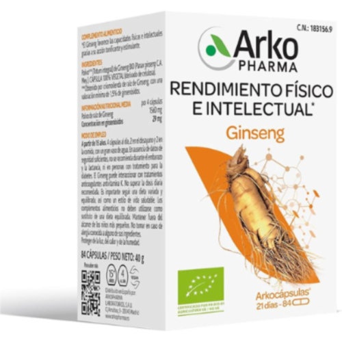 Arkocapsulas ginseng bio  84 capsulas