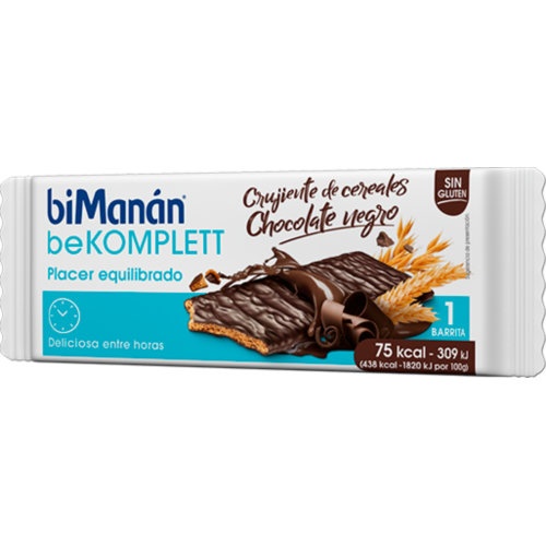 Bimanan bekomplett snack crujiente de cereales chocolate negro  20 barritas 17 g