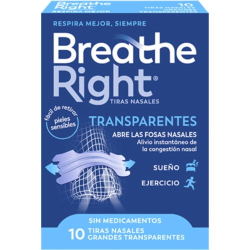 Breathe right transparentes  10 unidades talla grande