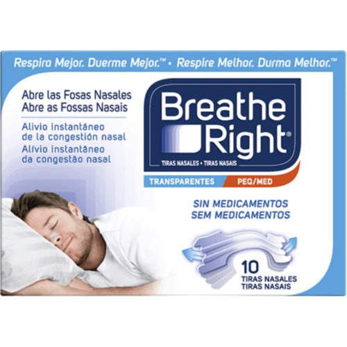 Breathe right transparentes  10 unidades talla pequeña