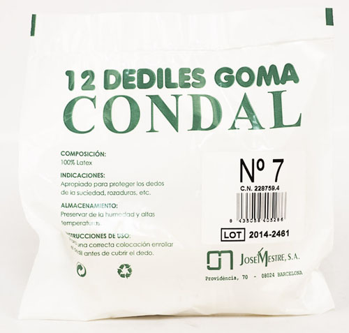 CONDAL GOMA dedil (n- 7 (pulgar) 12 u)