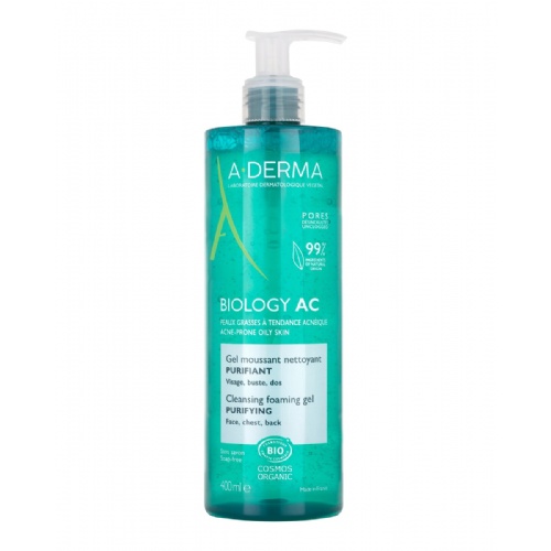 A-derma biology ac gel limpiador purificante  1 envase 400 ml
