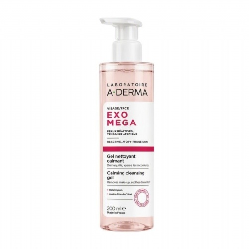 A-derma exomega facial gel limpiador calmante  200 ml