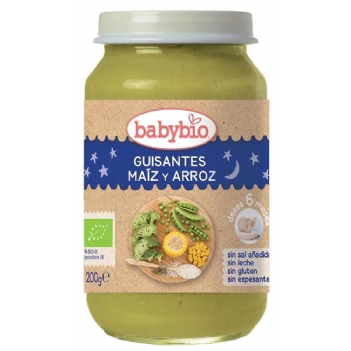 Babybio buenas noches guisantes-maiz-arroz 200 gr