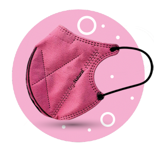 Ergonatural mascarilla reutilizable rosa 2u