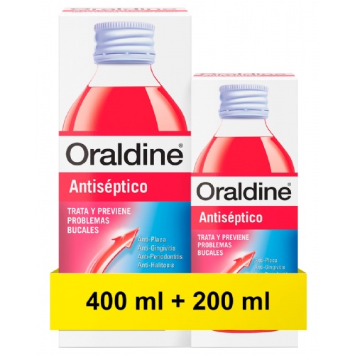 Oraldine antiseptico  1 envase 400 ml + 1 envase 200 ml pack