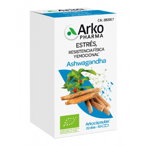 Arkocapsulas ashwagandha bio  45 capsulas