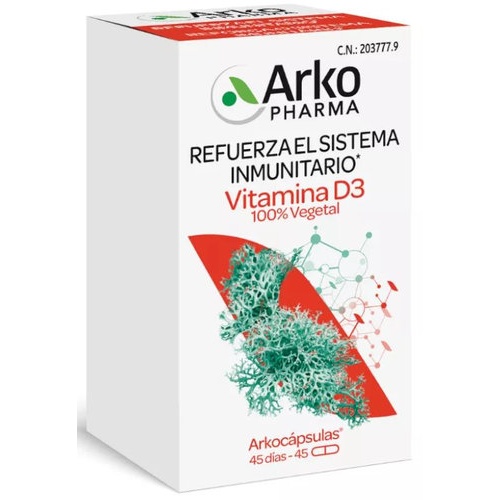 Arkocapsulas vitamina d3 100% vegetal  45 capsulas