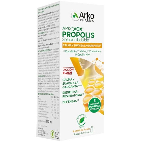 Arkovox propolis solucion bebible  1 envase 140 ml sabor menta