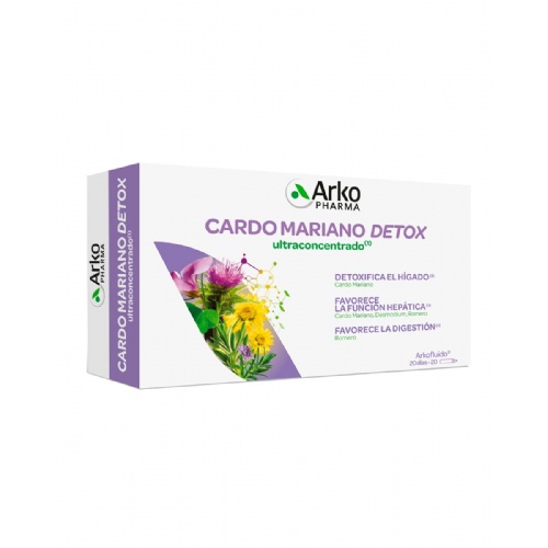 Arkofluido cardo mariano detox  20 ampollas 15 ml