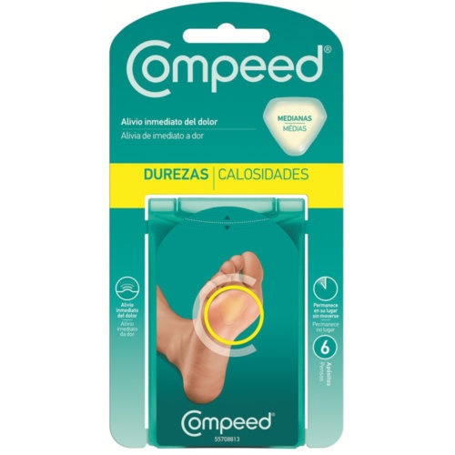 Compeed durezas hidrocoloide talla mediana 6 unidades - hidrocoloide