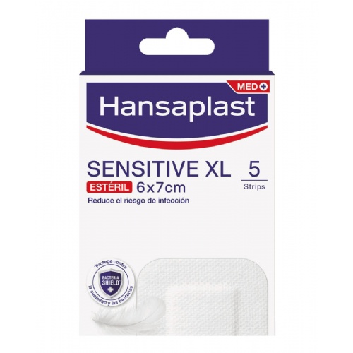Aposito esteril hansaplast sensitive xl 5 unidades 7 x 6 cm - aposito esteril