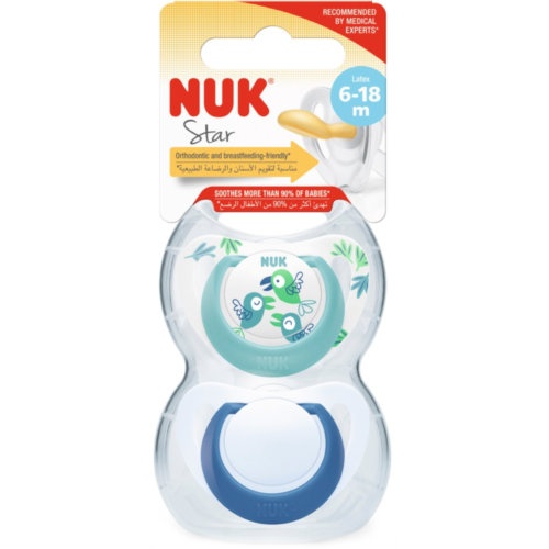 Chupete latex anatomico nuk star 6 - 18 meses 2 unidades - nuk star