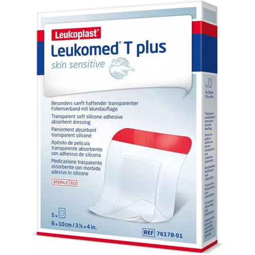 Aposito esteril adhesivo leukomed t-plus skin sensitive 5 unidades 10 x 8 cm - aposito esteril adhes