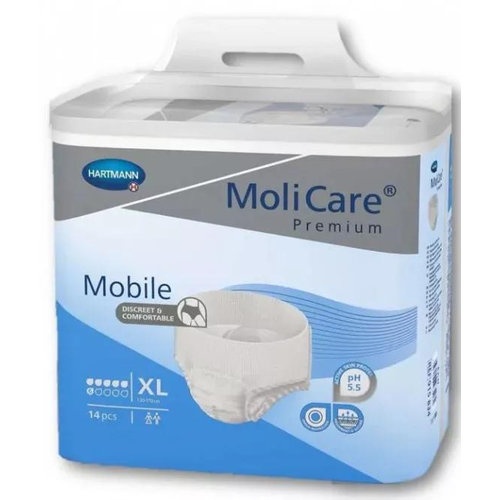 Absorb inc orina ligera con slip molicare premium mobile 14 unidades talla xl 6 gotas color azul - m