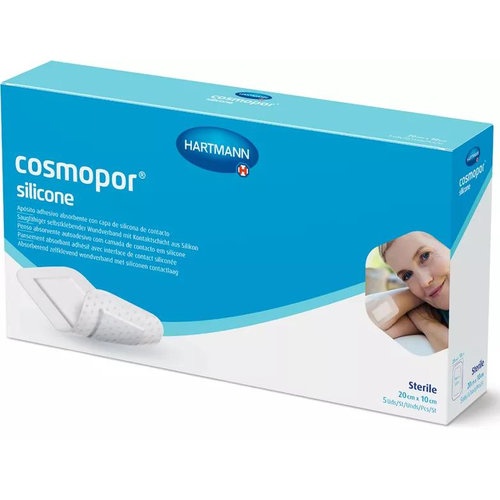 Aposito esteril cosmopor silicone 5 unidades 20 x 10 cm - aposito esteril