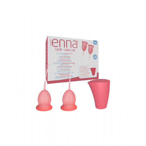 Copa menstrual enna cycle easy cup 1 unidad talla m (sin aplicador) + caja esterilizadora