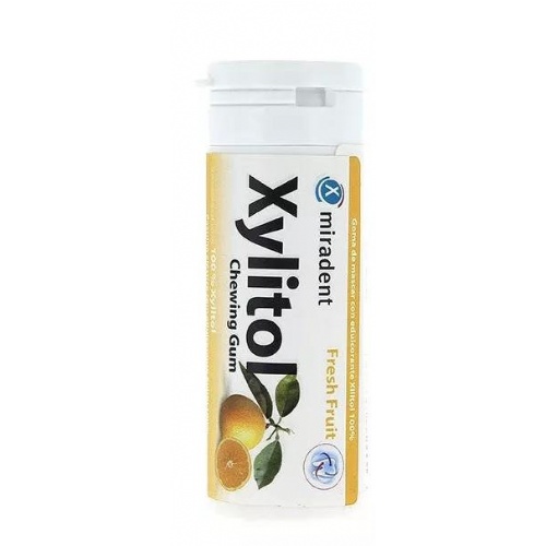 Goma de mascar con edulcorante xilitol 100%  30 chicles sabor frutas
