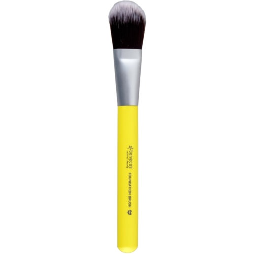 Benecos brocha base maquillaje amarillo vegano