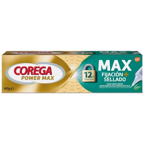 Corega max fijacion + sellado  1 envase 40 g sabor menta
