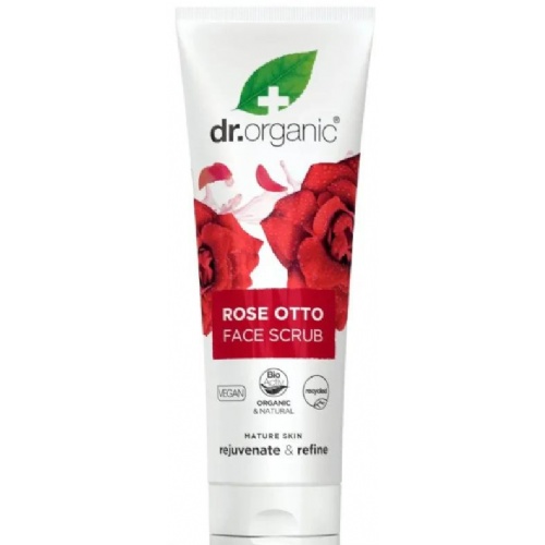 Dr. organic exfoliante facial rosa de damasco 125ml.