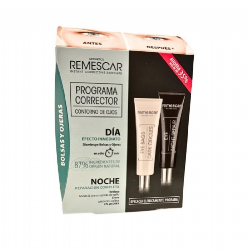 Remescar programa corrector contorno de ojos bolsas y ojeras + reparador noche 2 unidades 8 ml - bol