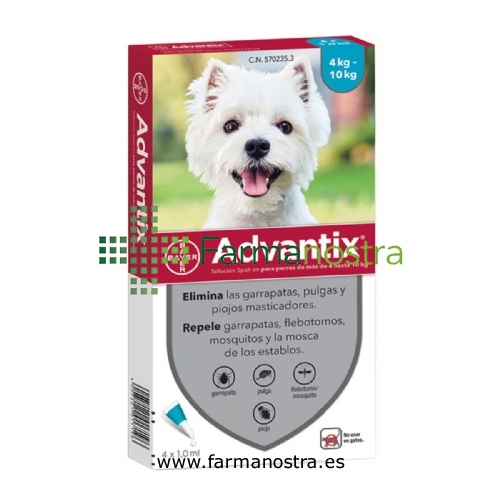 ADVANTIX SOLUCION SPOT-ON PARA PERROS DE MAS DE 4 HASTA 10 kg
