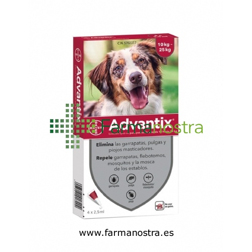 ADVANTIX SOLUCION SPOT-ON PARA PERROS DE MAS DE 10 HASTA 25 kg