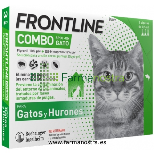 FRONTLINE COMBO 50,00 mg / 60,00 mg SOLUCION SPOT-ON PARA GATOS