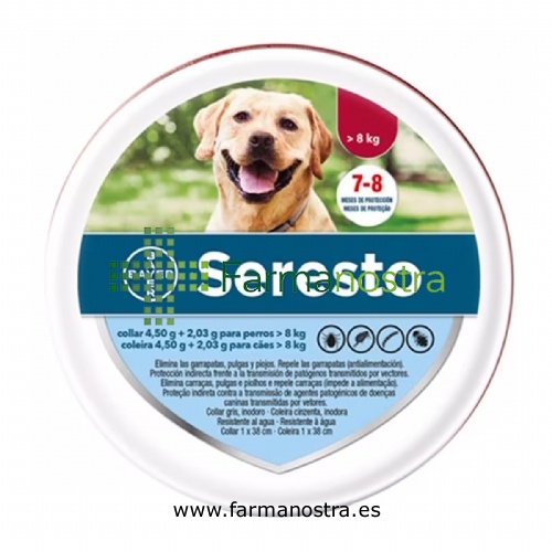 SERESTO 4,50 g + 2,03 g COLLAR PARA PERROS > 8 kg