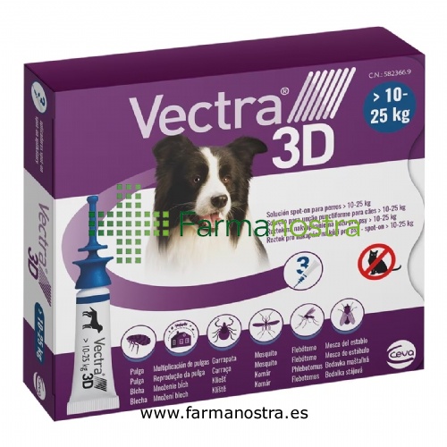VECTRA 3D SOLUCION SPOT-ON PARA PERROS DE 10 A 25 kg