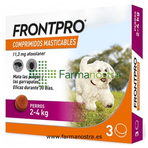 FRONTPRO 11 mg COMPRIMIDOS MASTICABLES PARA PERROS 2-4 kg