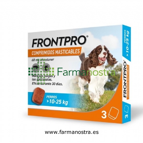 FRONTPRO 68 mg COMPRIMIDOS MASTICABLES PARA PERROS > 10-25 kg