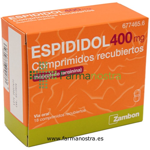 ESPIDIDOL 400 mg COMPRIMIDOS RECUBIERTOS, 18 comprimidos
